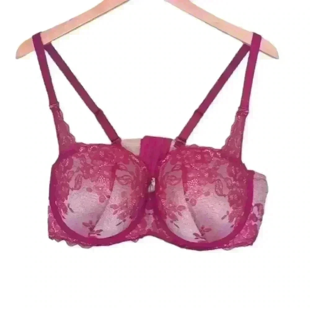 torrid curve Lace Plus Size Bra Pink Red